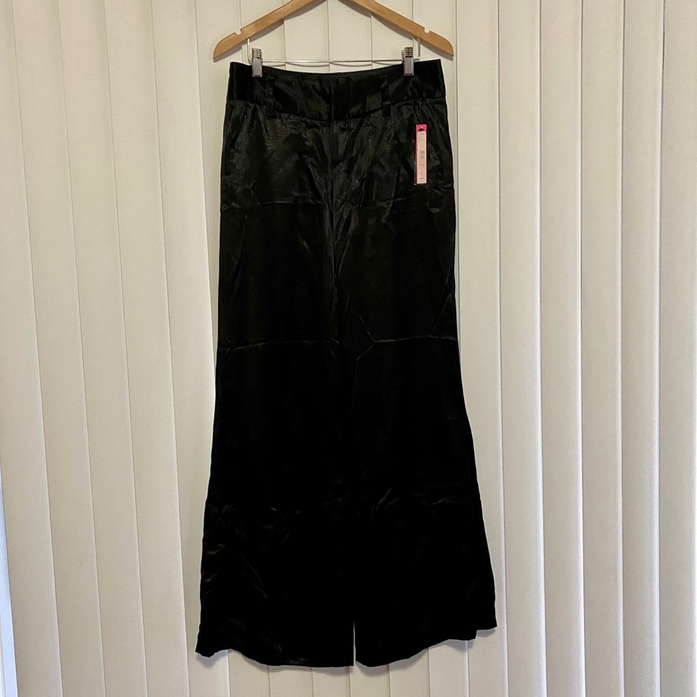 Alice + Olivia Satin Glitter Wide Leg Pants